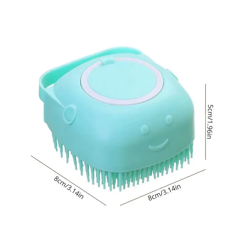 Pet Bath Soap Dispenser Massage Brush, Silicone Massager Shampoo Dispensing Brush Easy To Use