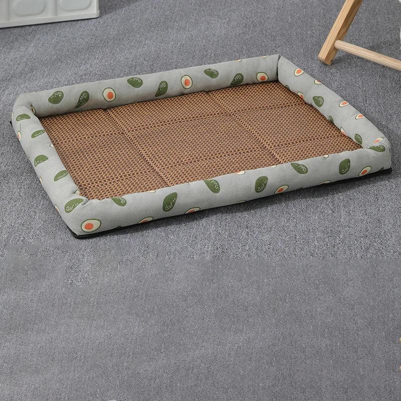 Summer Pet Bed - Lightweight & Breathable Rattan Mat | Cooling Pet Nest for Cats & Small Dogs