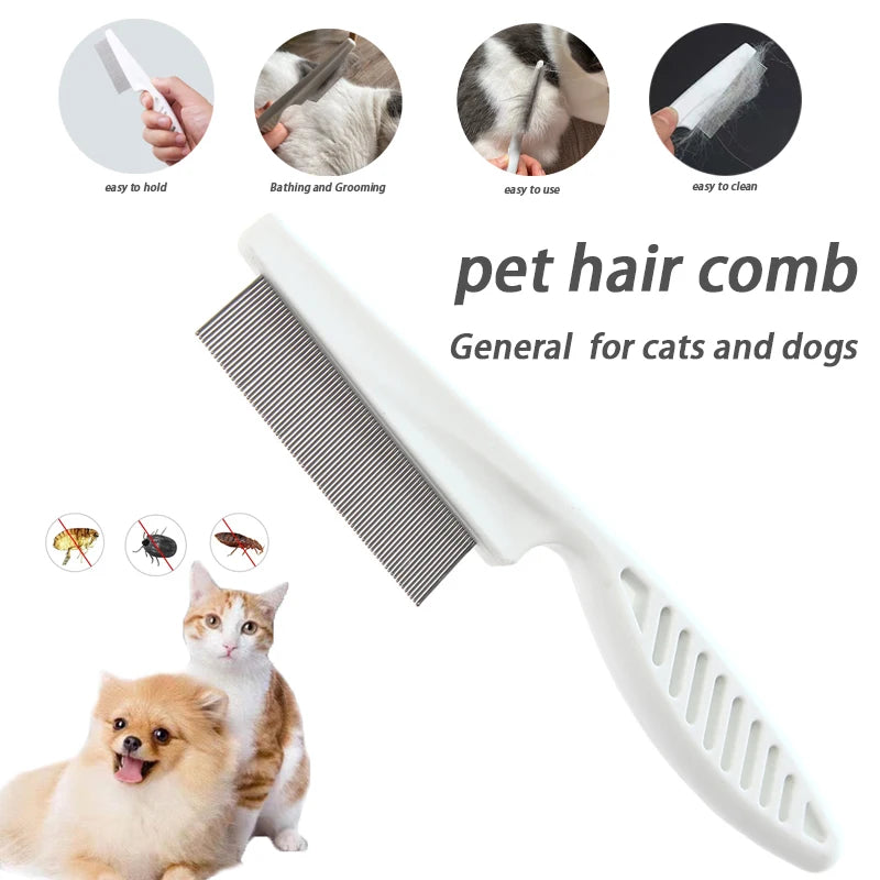 Dog and Cat Grooming Flea Comb - Portable Pet Care Tool for Flea Removal and Massage