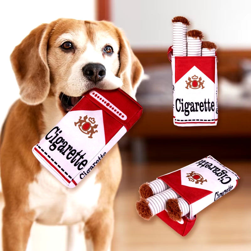 Squeaky Chew Toy for Dogs - Creative Cigarette Design for Fun Playtime!