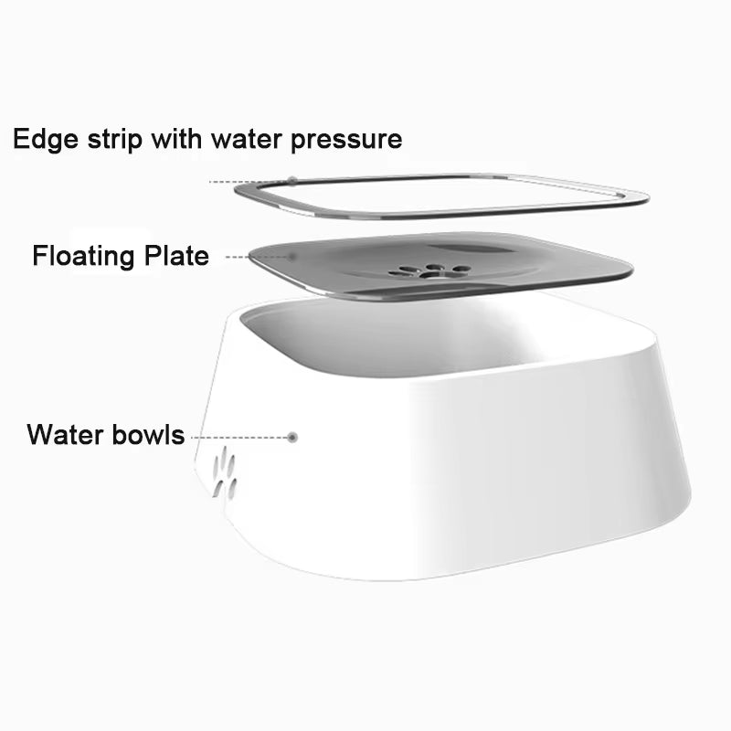 Pet Floating Water Bowl – No-Splash, No-Wet Mouth Dispenser for Dogs & Cats