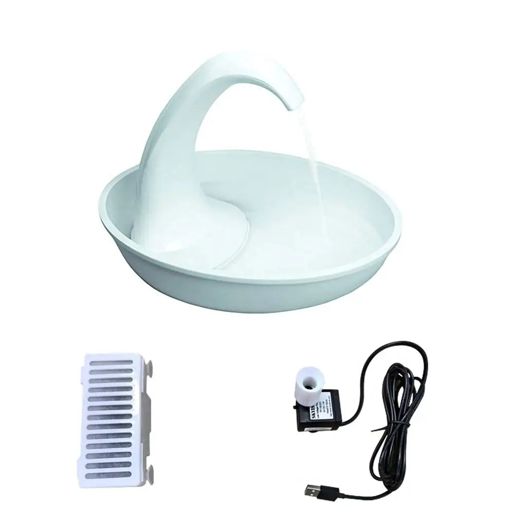 Elegant Swan-Shaped Automatic Pet Water Fountain – Flowing Fresh Water for Cats & Dogs