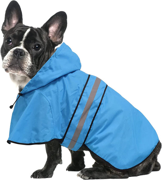 Waterproof Reflective Dog Raincoat | Adjustable Lightweight Hooded Slicker Poncho for Small to X-Large Dogs