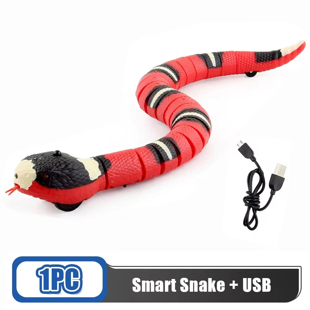 Interactive Smart Sensing Electronic Snake Cat Toy - USB Rechargeable Indoor Teaser for Cats and Kittens