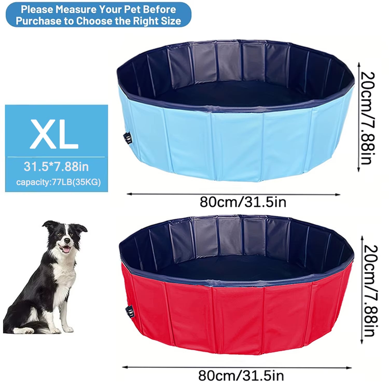 1PC Foldable Pet Bathtub | Durable PVC Dog Swimming Pool | Portable & Non-Slip for Large & Medium Dogs