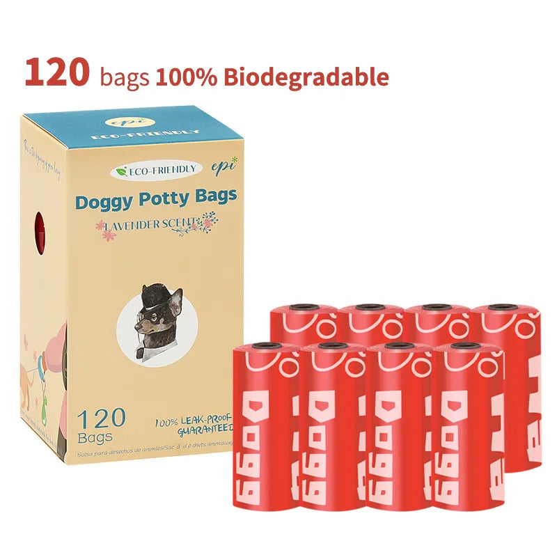 EPI Biodegradable Dog Poop Bags – Eco-Friendly Pet Waste Bags with Dispenser | Leak-Proof & Durable Dog Cleaning Supplies