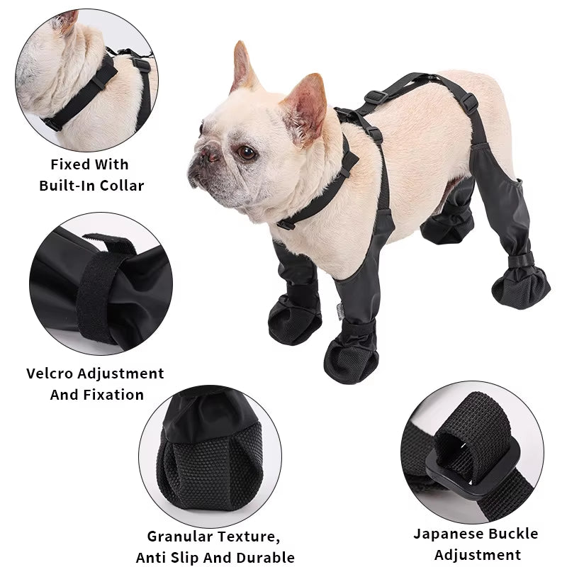 Waterproof Adjustable Dog Shoes | Non-Slip Boots for Outdoor Protection – Perfect for French Bulldog, Corgi, Poodle