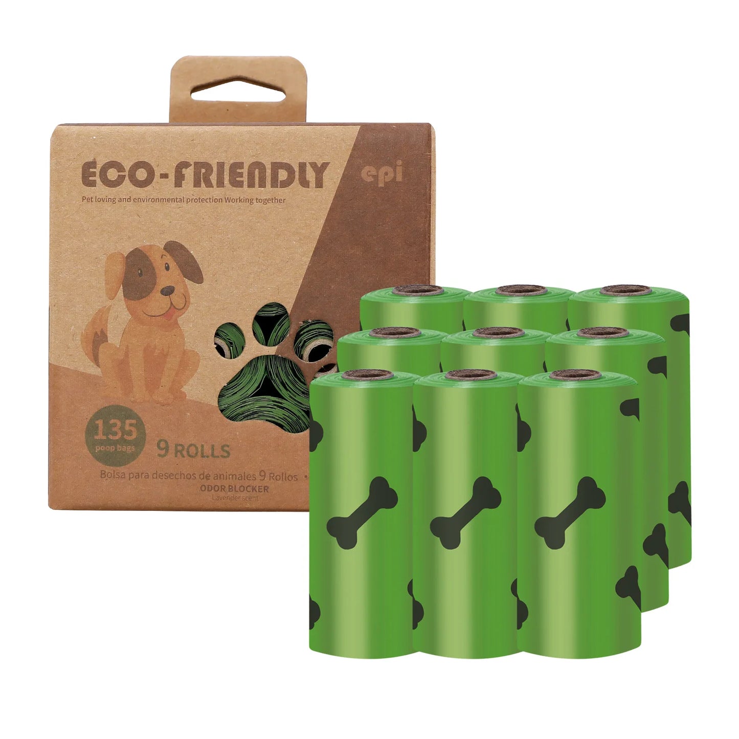 EPI Biodegradable Dog Poop Bags – Eco-Friendly Pet Waste Bags with Dispenser | Leak-Proof & Durable Dog Cleaning Supplies