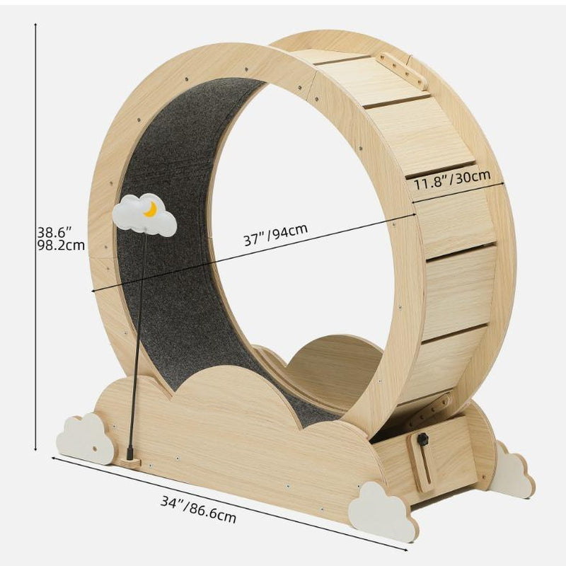 YITAHOME Cat Exercise Wheel – Sturdy Indoor Treadmill with Locking Mechanism & Detachable Carpet