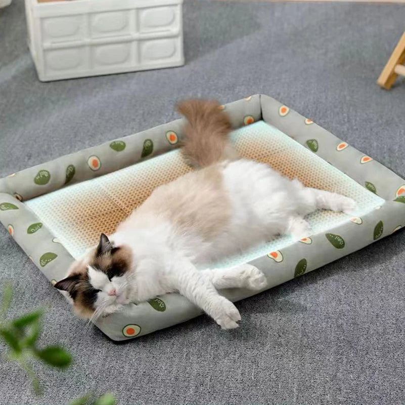 Summer Pet Bed - Lightweight & Breathable Rattan Mat | Cooling Pet Nest for Cats & Small Dogs