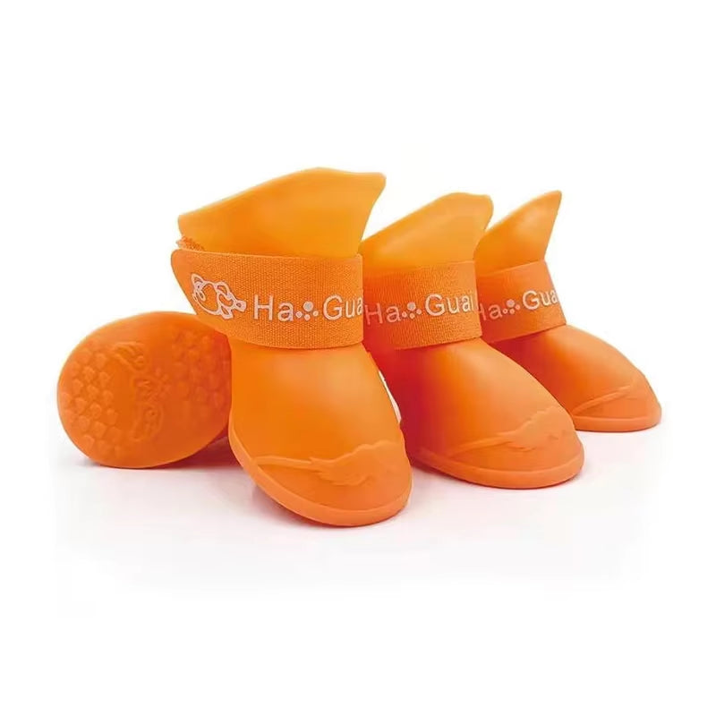 4Pcs/Set Pet Dog Rain Shoes | Anti-Slip Waterproof Rubber Boots for Cats & Dogs