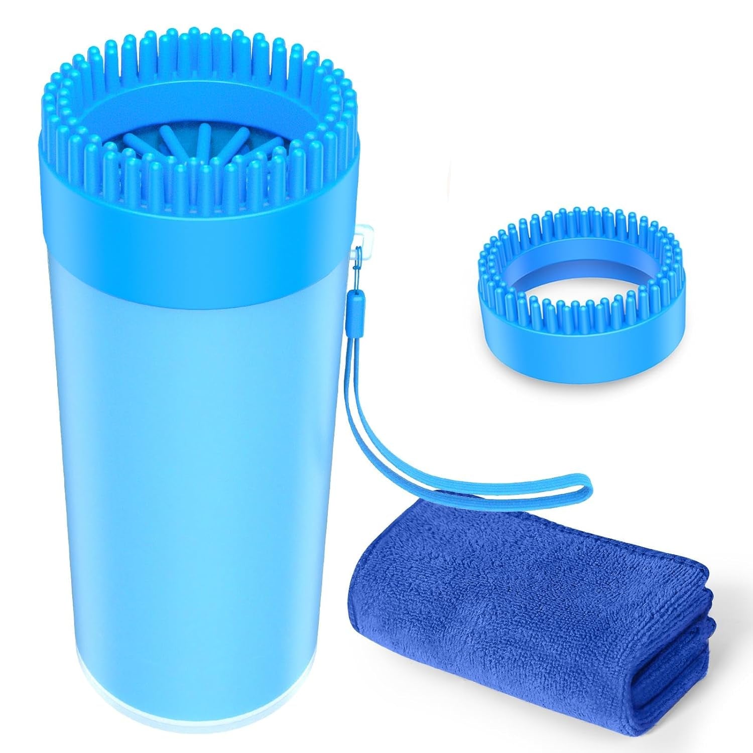 Upgrade 2-in-1 Paw Buddy for Medium Dogs – Muddy Paw Cleaner with Built-in Absorbent Towel | Portable & Gentle Pet Cleaning