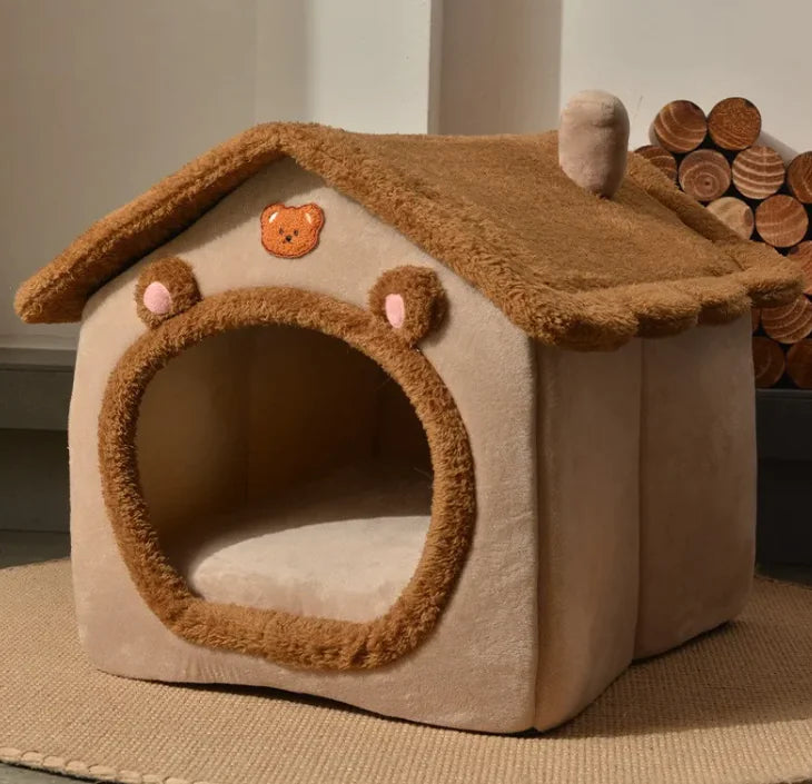 Foldable Pet Cave House Puppy Sofa Bed For S-M-L Pets