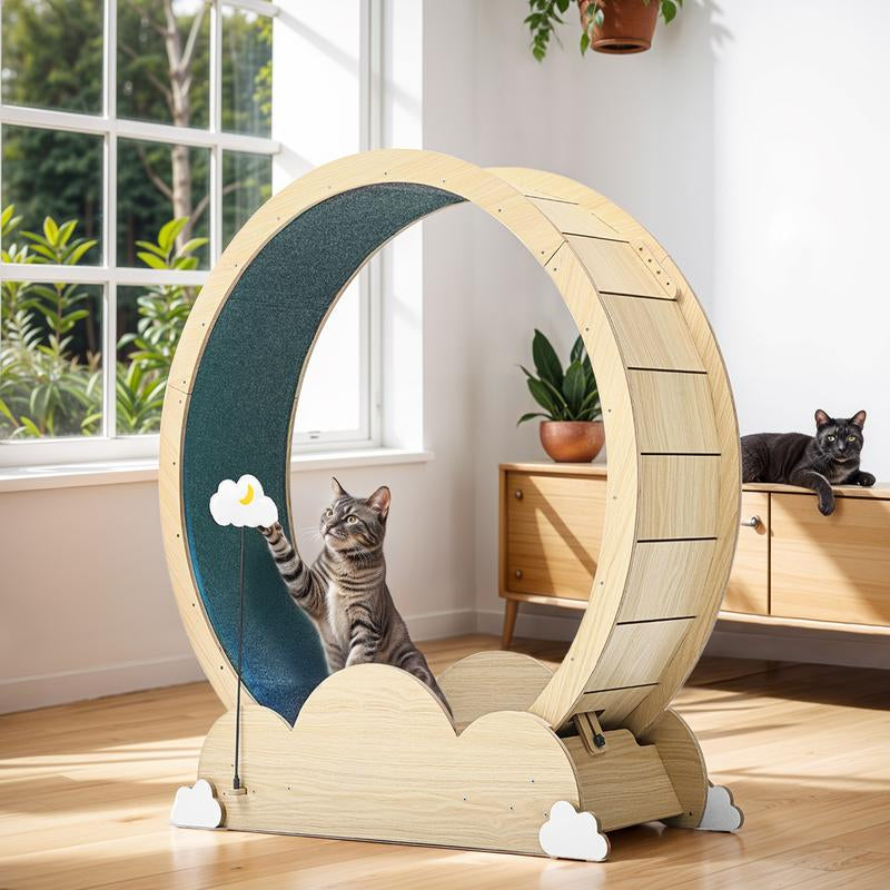 YITAHOME Cat Exercise Wheel – Sturdy Indoor Treadmill with Locking Mechanism & Detachable Carpet