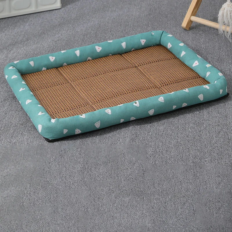 Summer Pet Bed - Lightweight & Breathable Rattan Mat | Cooling Pet Nest for Cats & Small Dogs