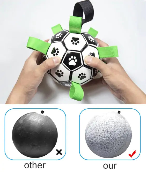 Dog Toys Soccer Ball With Straps, Pet Toy Puppy Birthday Gift Interactive Toy