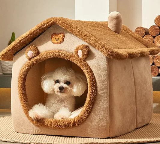 Foldable Pet Cave House Puppy Sofa Bed For S-M-L Pets